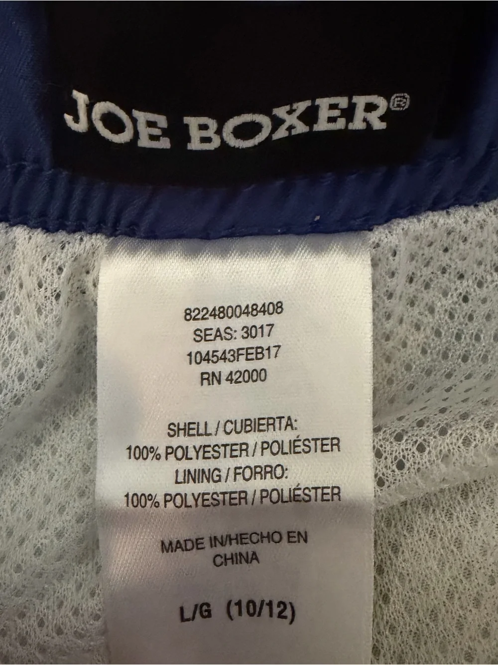 Joe Boxer Boys Blue Orange Camo Swim Trunks Board Shorts L 10-12